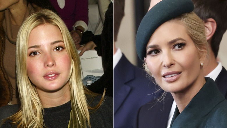 Deux photos d'Ivanka Trump, une plus jeune et une en 2024