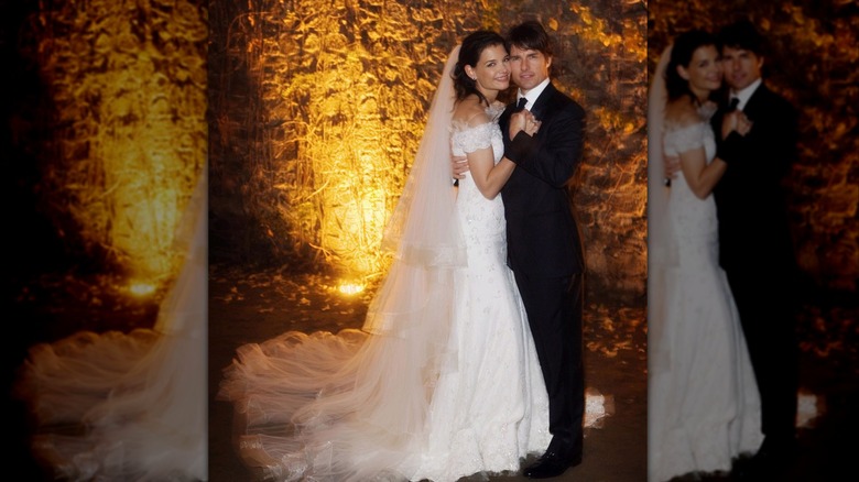 Katie Holmes et Tom Cruise à Giorgio Armani le jour de leur mariage