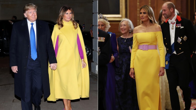 Melania Trump en 2019 et Melania Trump en 2025, photos côte à côte