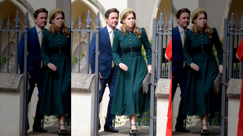 Princess Beatrice porte une robe verte au service de la chapelle Windsor