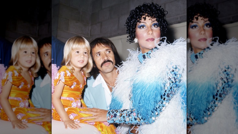 Sonny & Cher avec leur fille Chastity 1973