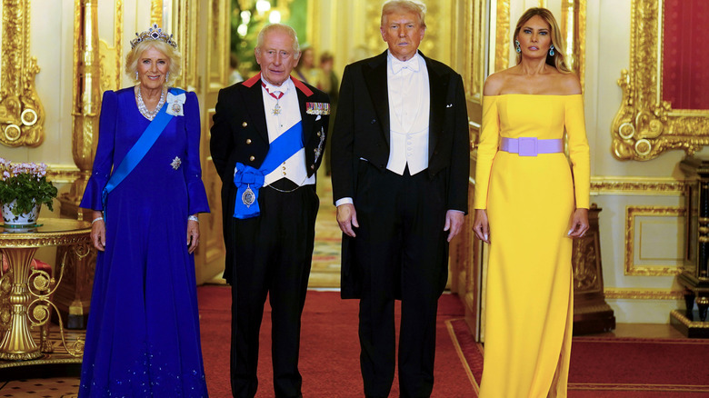 Le roi Charles avec la reine Camilla aux côtés de Donald et Melania Trump pour la visite d'État en 2025