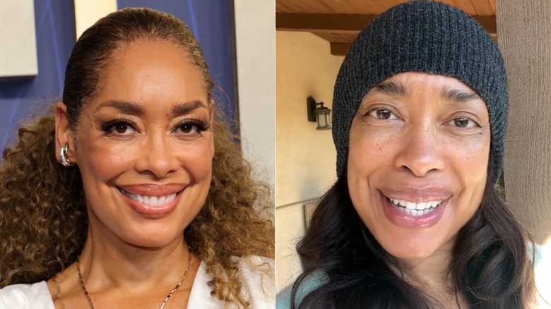 Gina Torres avec et sans maquillage, photos côte à côte