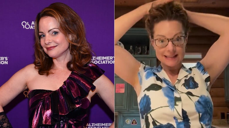 Kimberly Williams-Paisley avec et sans maquillage, photos côte à côte