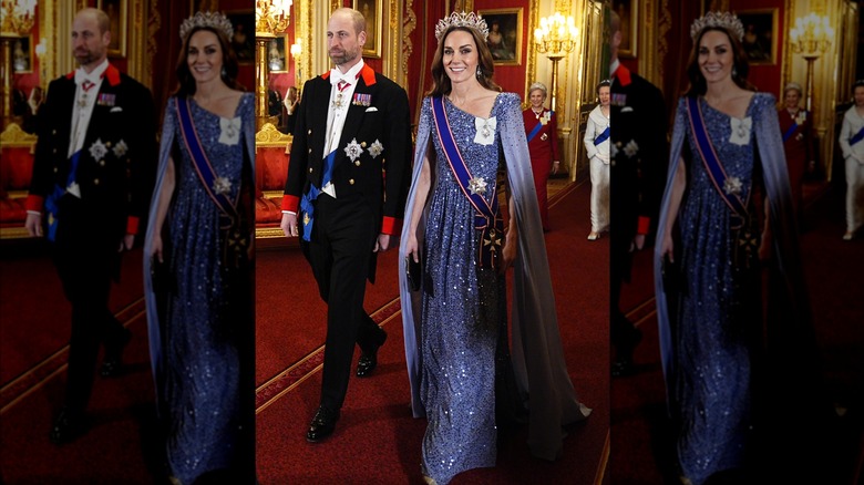 Catherine, princesse de Galles, marchant avec le prince William lors du banquet d'État pour l'Allemagne en 2025