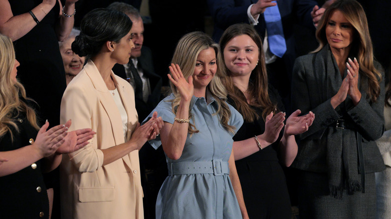 Melania Trump et Usha Vance au discours de Trump en mars 2025