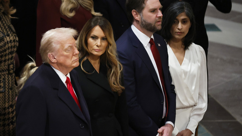 Trump et Vances lors du service national de prière à Washington le 21 janvier 2025