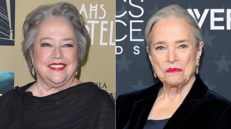Kathy Bates en 2015 et 2026, photos côte à côte
