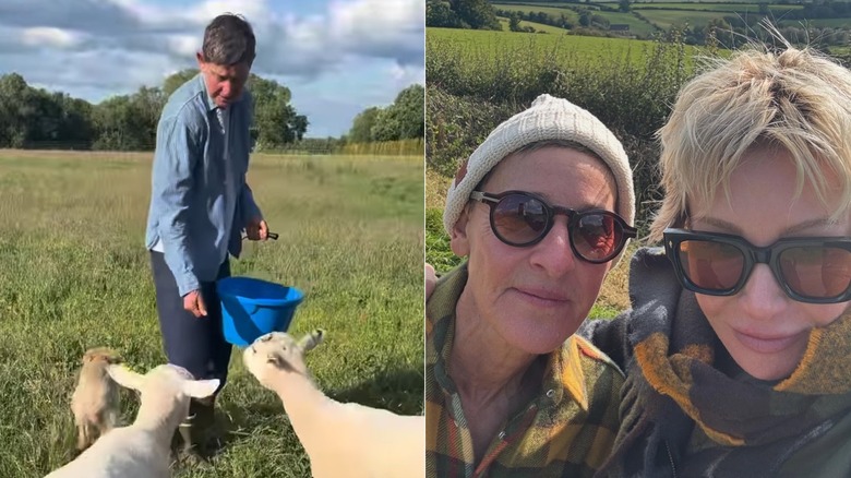 Image partagée Ellen DeGeneres passe du temps dans la campagne anglaise, y compris un selfie avec sa Portia De Rossi