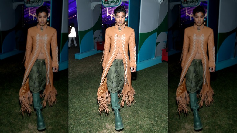 Teyana Taylor s'arrête à la Heineken House au Coachella Valley Music and Arts Festival 2023 le 14 avril 2023