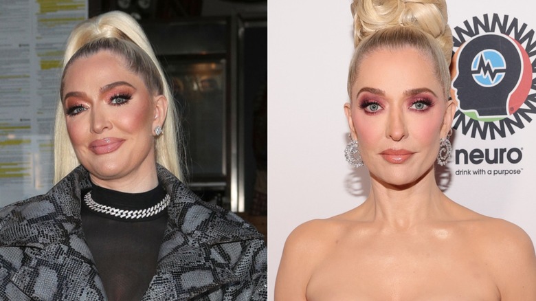 De gauche à droite : Erika Jayne aperçue devant un restaurant à Los Angeles en 2021 / De droite : Erika Jayne assiste au gala hollywoodien Homeless Not Toothless au Beverly Hilton le 22 avril 2023.
