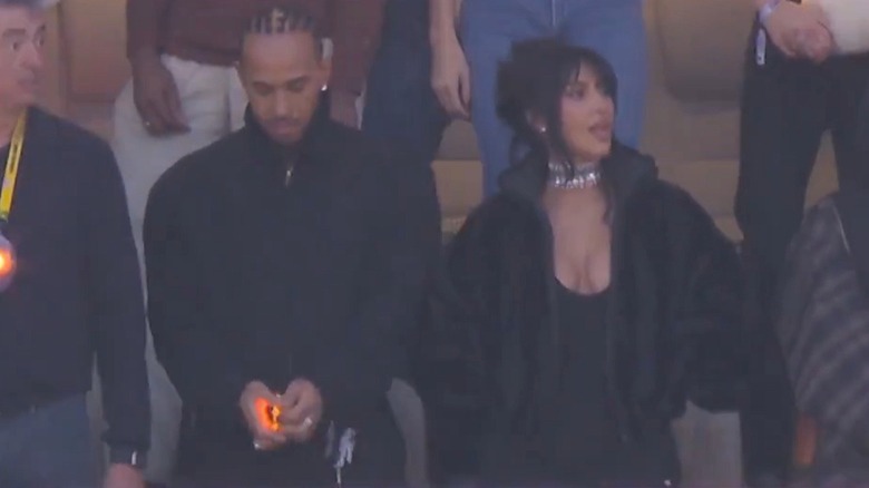 Lewis Hamilton et Kim Kardashian au Super Bowl