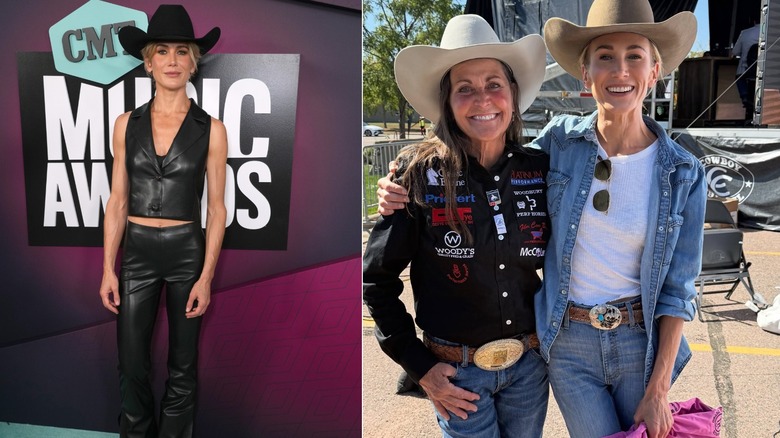 Image partagée de Jennifer Landon portant des tenues d'inspiration western avec des chapeaux de cowboy