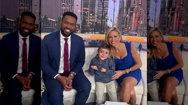 Ainsley Earhardt et Lawrence B. Jones posent pour une photo avec un invité