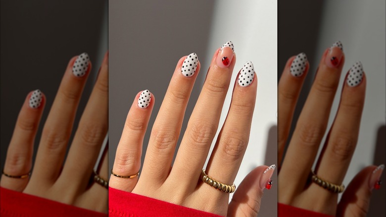 ongles marguerite et coccinelle 3d
