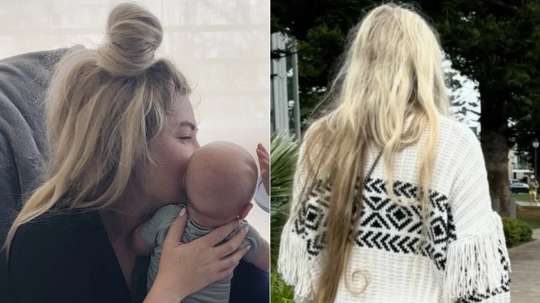 Deux photos d'Erika Kirk, côte à côte, portant ses cheveux naturels