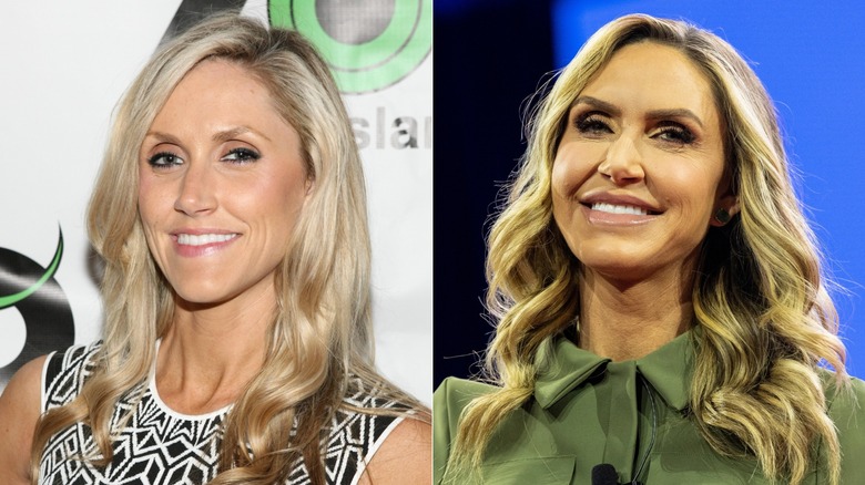 Photos côte à côte de Lara Trump comparant son look lorsqu'elle était plus jeune à son look actuel