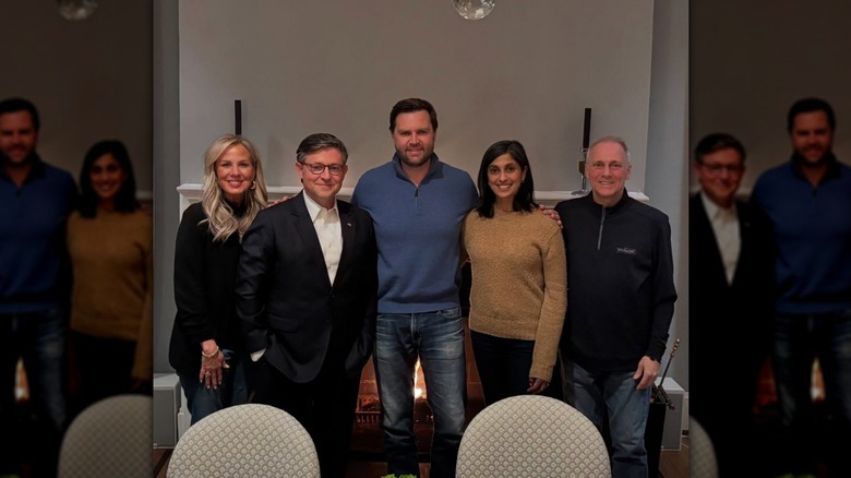 Kelly et Mike Johnson avec JD et Usha Vance en janvier 2025