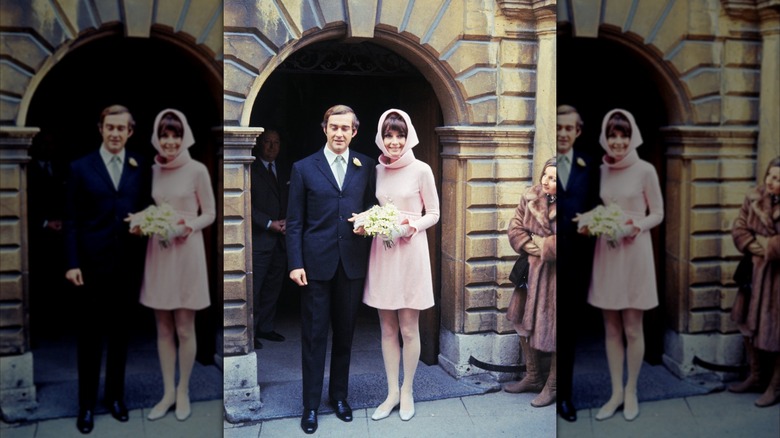 Audrey Hepburn et Andrea Dotti le jour de leur mariage en 1969