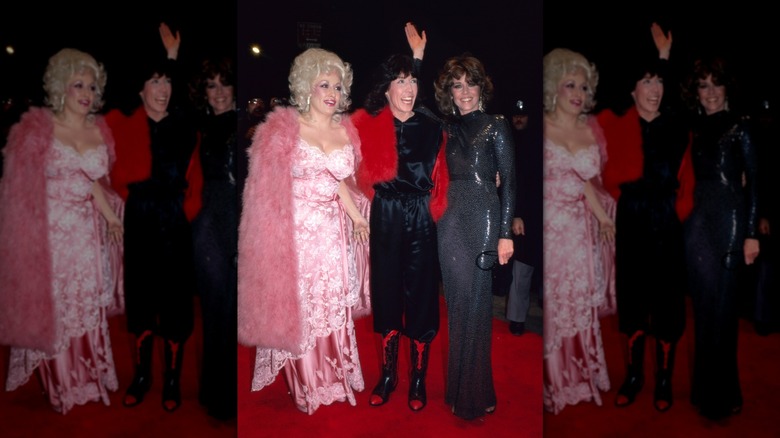 Dolly Parton, Lily Tomlin et Jane Fonda lors de la première de 9h à 17h en décembre 1980