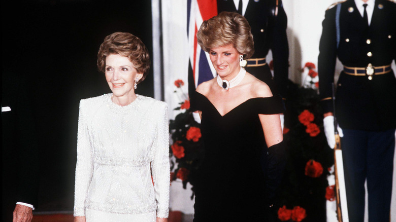 La princesse Diana avec la première dame, Nancy Reagan