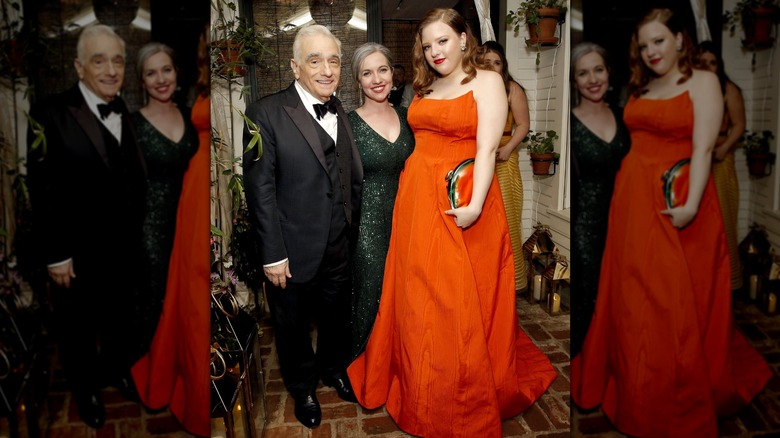 Martin Scorsese, Domenica Cameron-Scorsese et Francesca Scorsese assistent à l'after party des Oscars Netflix 2020, en février 2020.
