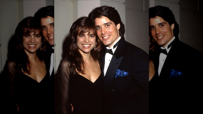 Lisa Rinna et Peter Barton posant pour une photo lors d'un événement en 1989 à Los Angeles