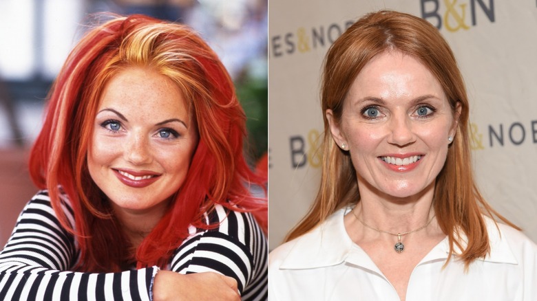 Photos côte à côte comparant une jeune et actuelle Geri Halliwell
