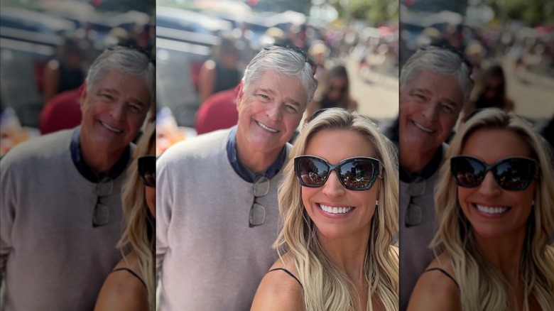 Sean Hannity et Ainsley Earhardt lors d'un match de football