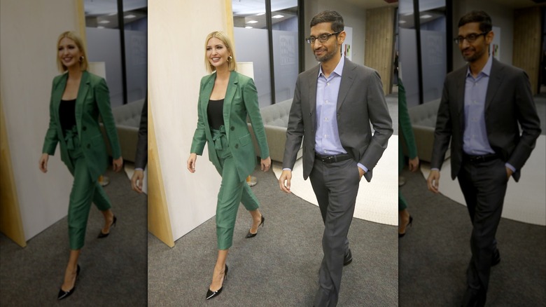 Ivanka Trump et le PDG de Google, Sundar Pichai, marchent ensemble
