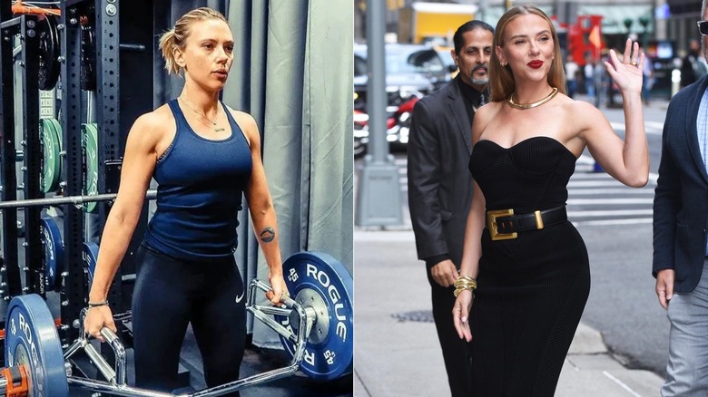 Scarlett Johansson s'entraîne contre un look tapis rouge