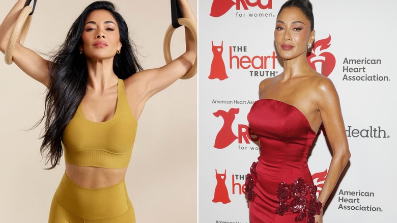 Photo d'entraînement de Nicole Scherzinger vs look tapis rouge