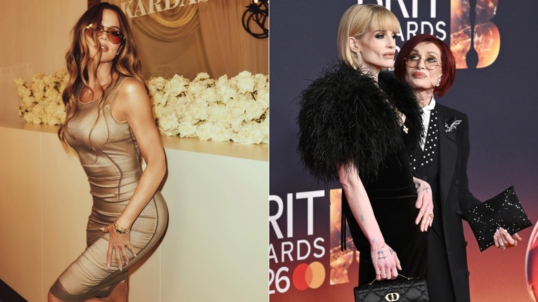 Khloe Kardashian posant devant des roses blanches sur Instagram et Kelly et Sharon Osbourne lors d'un événement