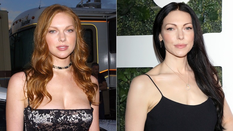 Image partagée de Laura Prepon en tant que jeune rousse et en tant qu'adulte d'âge moyen aux cheveux noirs
