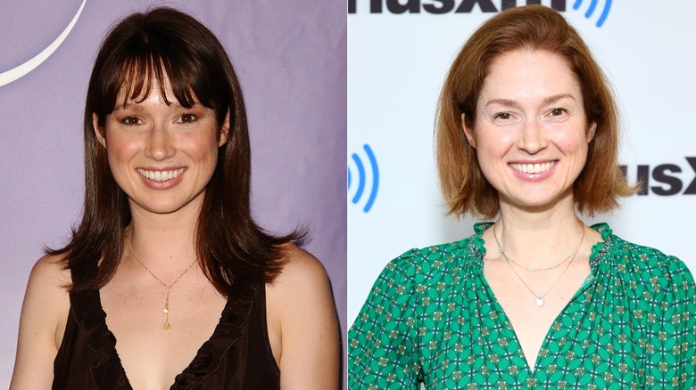Image partagée d'Ellie Kemper avec une coiffure brune foncée et rouge