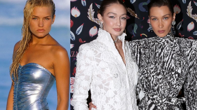 Photos côte à côte de Yolanda Hadid et Gigi & Bella Hadid