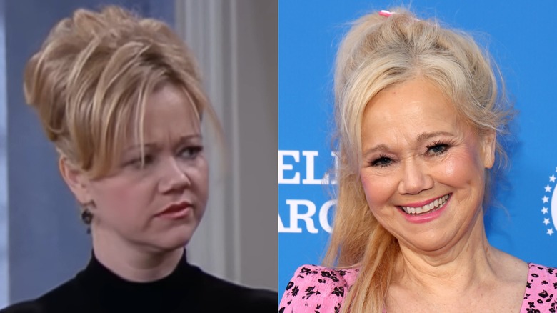 Caroline Rhea dans Sabrina l'apprentie sorcière et sur le tapis rouge en 2025, photos côte à côte