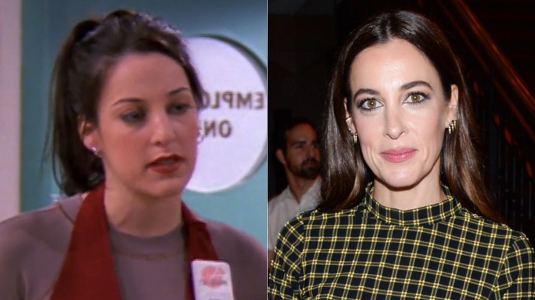 Lindsay Sloane dans le rôle de Valerie Birkhead dans Sabrina The Teenage Witch et lors d'un événement en 2019, photos côte à côte