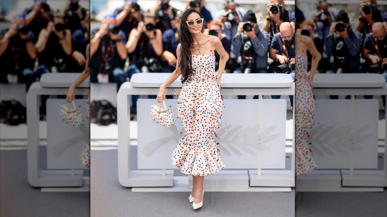 Demi Moore dans une robe à pois avec une jupe ballon