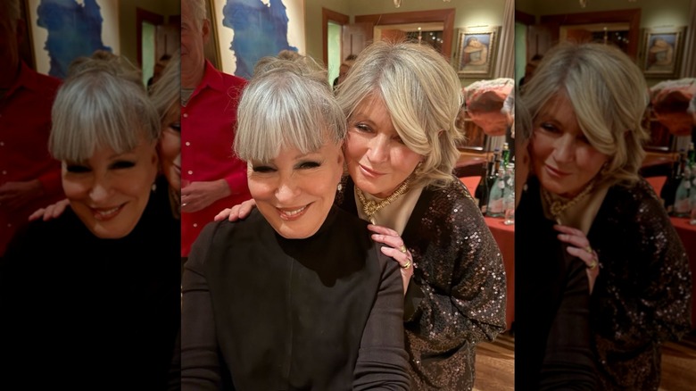Martha Stewart posant pour un selfie avec Bette Midler
