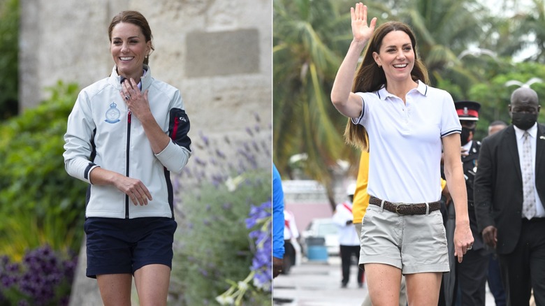 Image partagée de Kate Middleton portant un short lors de deux événements différents