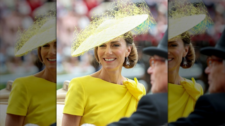 Kate Middleton en jaune lors de la deuxième journée du Royal Ascot 2026