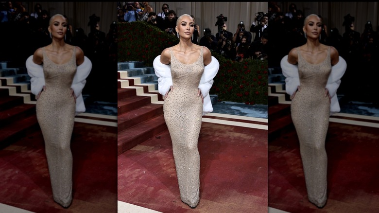 Kim Kardashian porte la robe Jean Louis ornée de cristaux de Marilyn Monroe