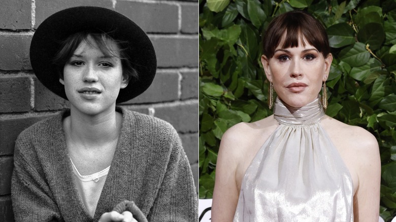 Photos côte à côte d'une jeune et actuelle Molly Ringwald