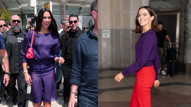 Dua Lipa au Festival de Cannes en mai 2026 ; Zoey Deutsch à New York en juin 2026.