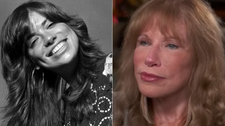 Carly Simon en 1971 (à gauche) et 2024 (à droite)