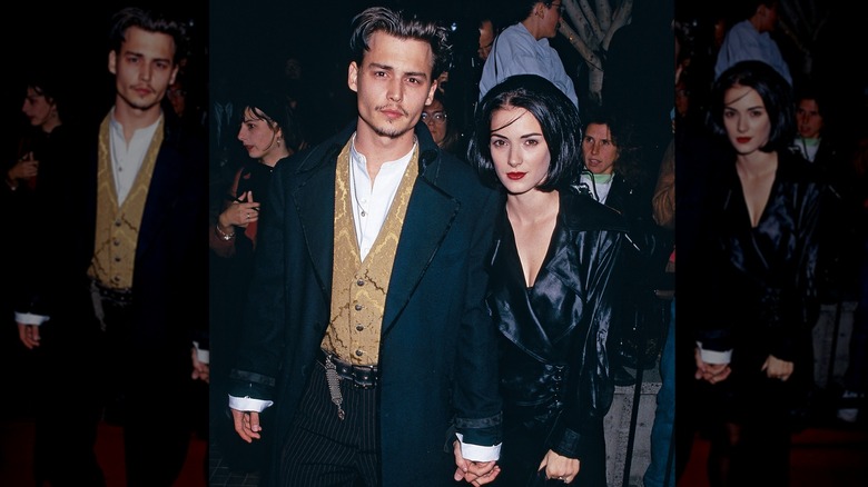 Winona Ryder et Johnny Depp à la première d'Edward Scissorhands en 1990
