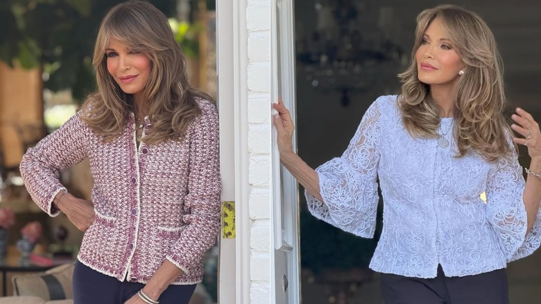 Jaclyn Smith pose des tenues de sa collection