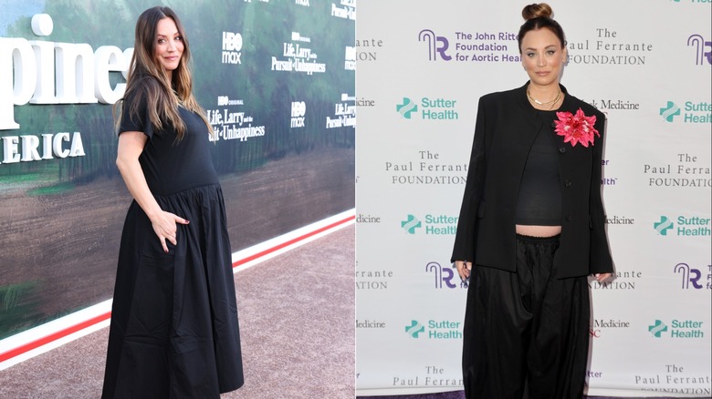 Kaley Cuoco à deux événements distincts en vêtements de maternité noirs