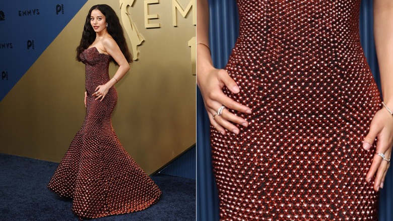 Le look des Emmys 2026 de Chase Infiniti et un gros plan de ses ongles